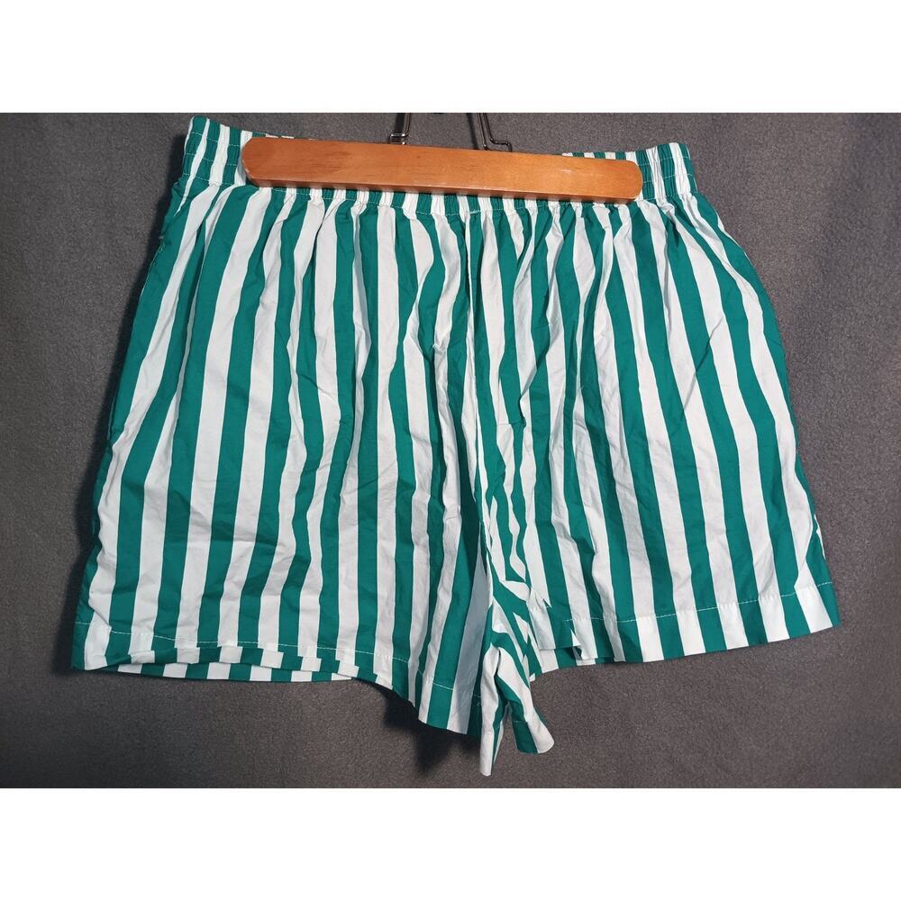 Sincerely Jules Green White Stripe Womens Size Large Boxer Shorts Lightweight - Picture 4 of 5